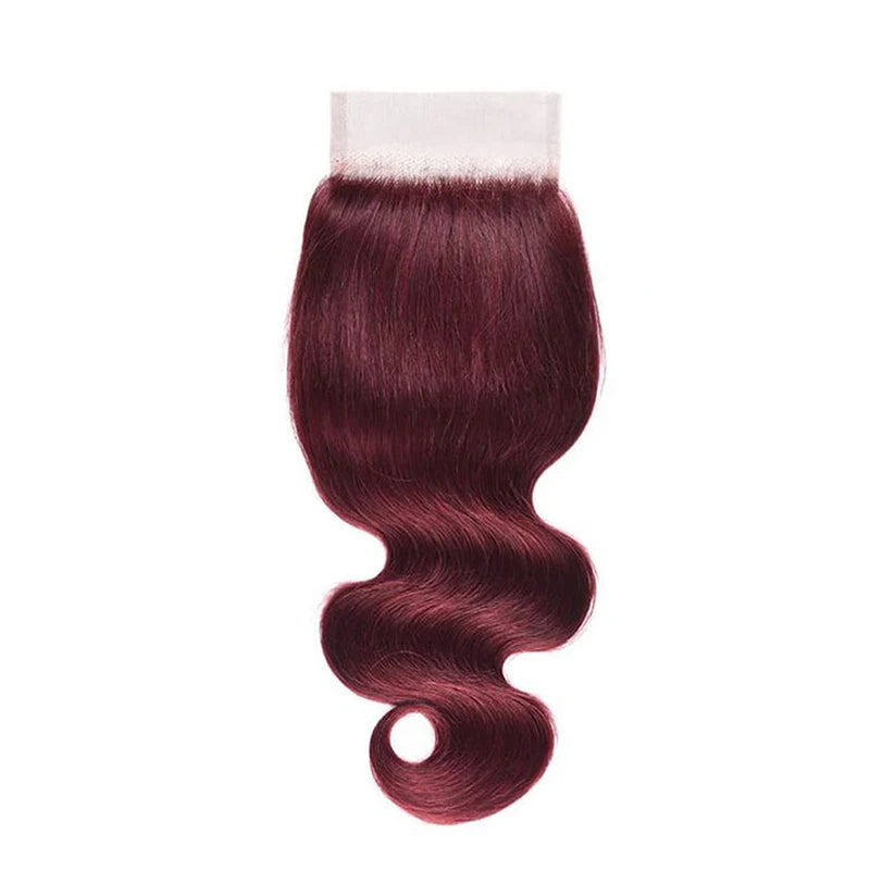 30 Inch Burgundy 99J Body Wave Bundles Colored Wine Human Hair Bundles With Closure Brazilian Remy Virgin Hair Weave Extensions