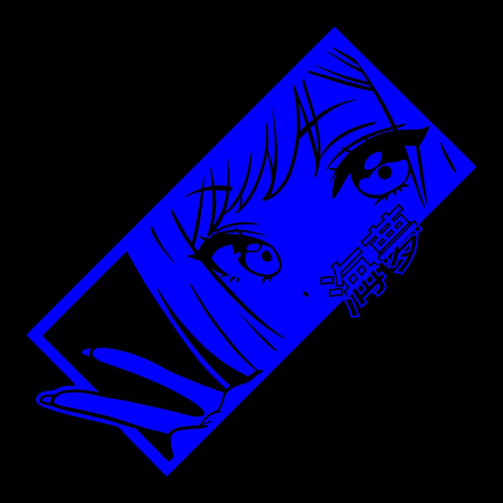 JDM Anime Girl Car Decal – Holographic Waterproof Vinyl Sticker for Car Window & Bumper
