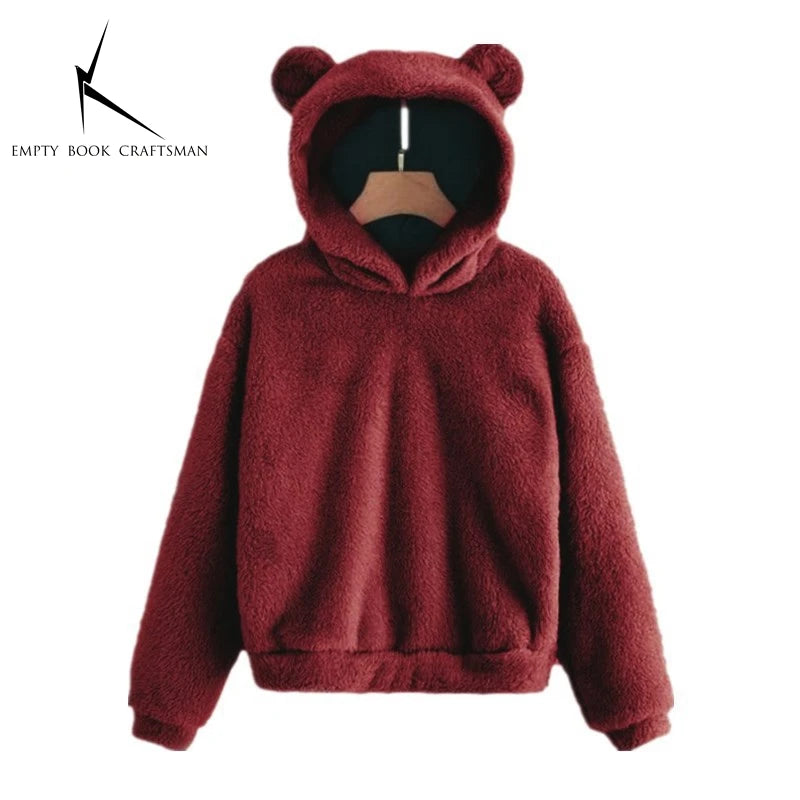 Women's Bunny Ear Hoodie - Plush Warm Long Sleeve Sweatshirt - photo 11