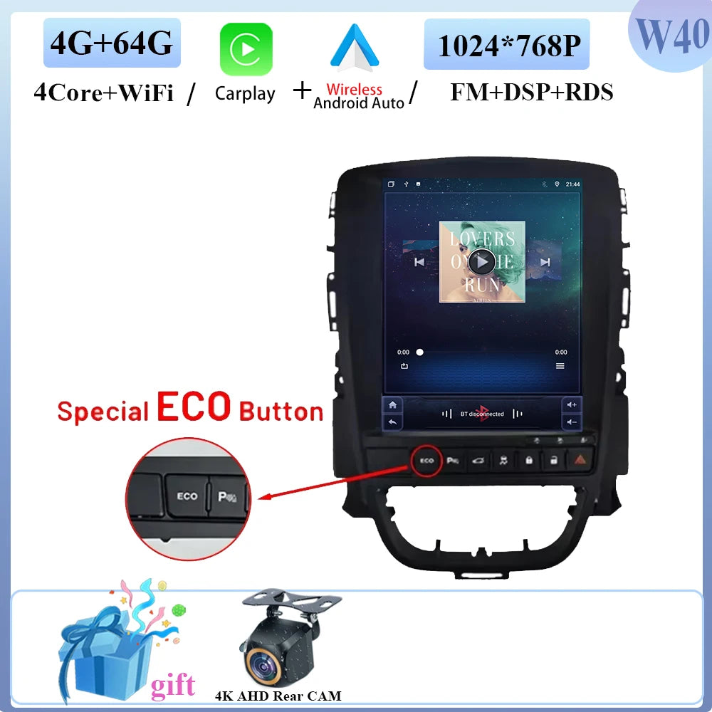 9.7" Car Stereo with Apple CarPlay & Android Auto, Compatible with Opel Astra J (2009-2015)