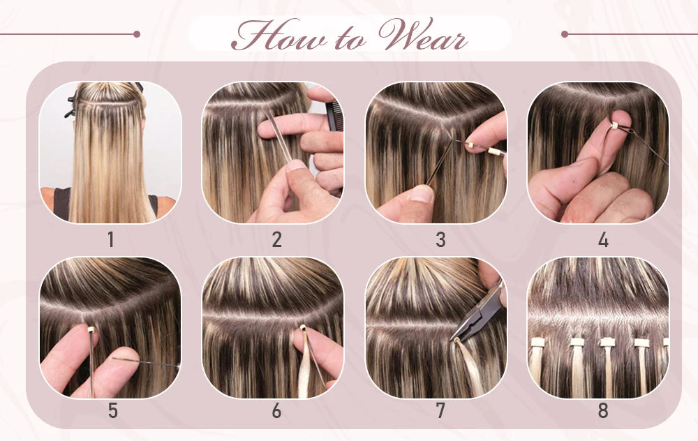 Ugeat I Tip Hair Extensions Pre Bonded Hair Remy Fusion Hair 14-24 Inch 40g/80g Straight Stick Tip Human Hair