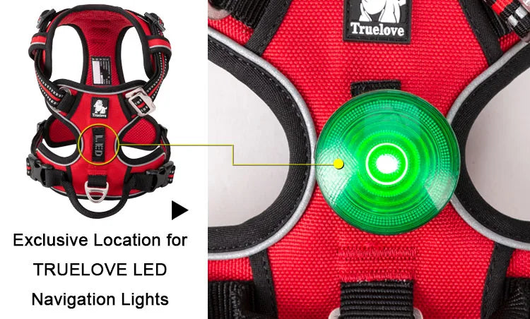 Truelove Reflective No-Pull Dog Harness – Adjustable Nylon Vest for Medium & Large Dogs | XS–XL (7 Colors)