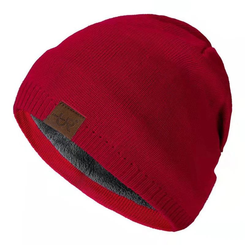 Fleece-Lined Knit Beanie, Unisex Winter Hat