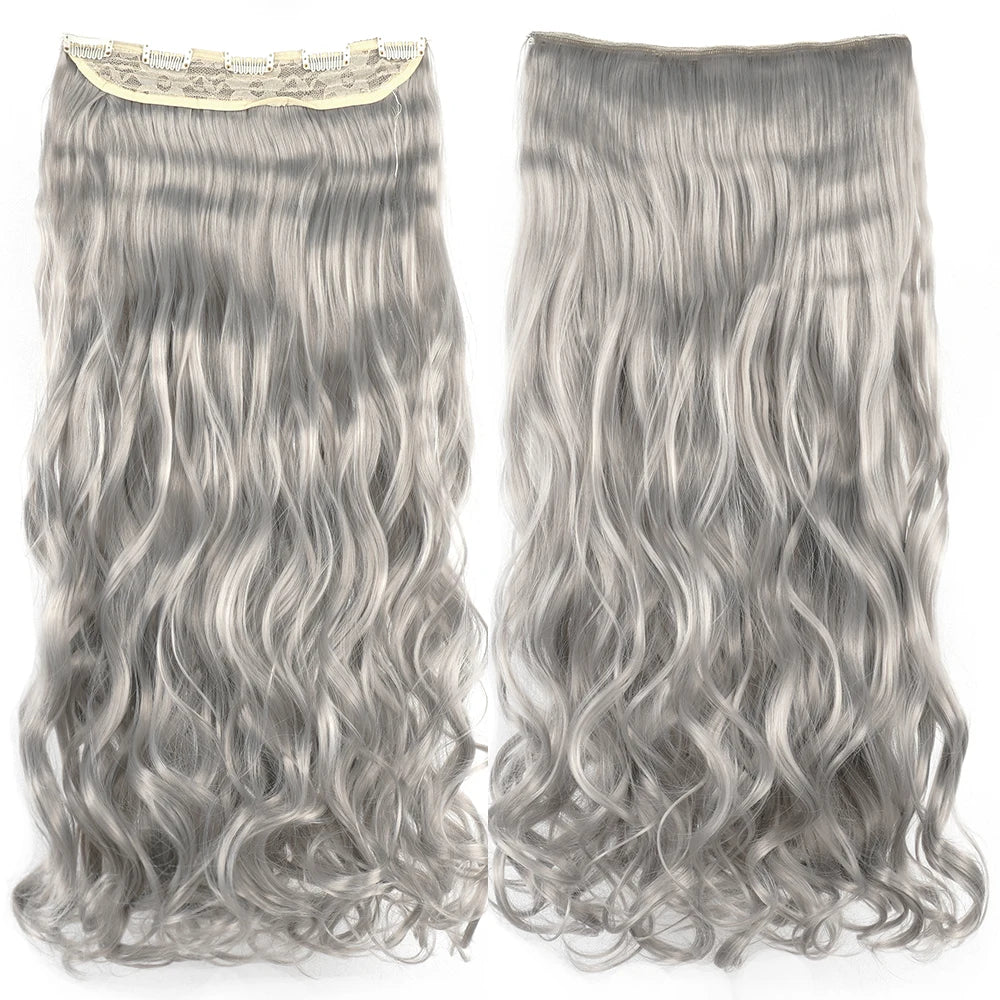 Soowee 24'' 28'' Synthetic Hair Charms Clip In Hair Extensions Dirty Blonde Fake Brown Curly Hair Pieces for Women