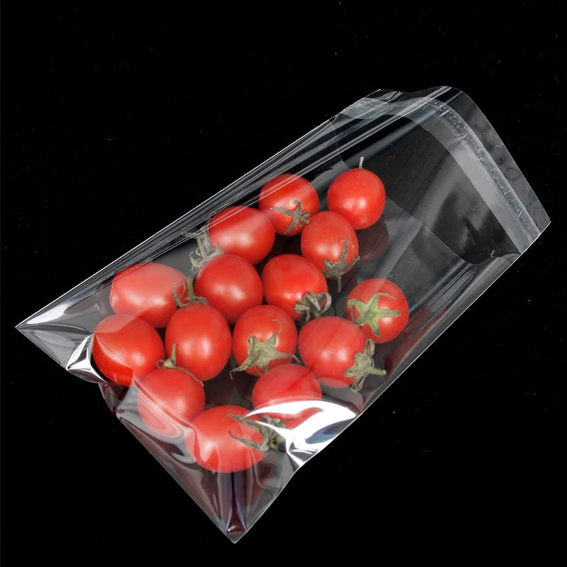 TETP 100PCS Clear Self-Adhesive OPP Bags – Resealable Cellophane Storage for Food, Candy & Gift Packaging