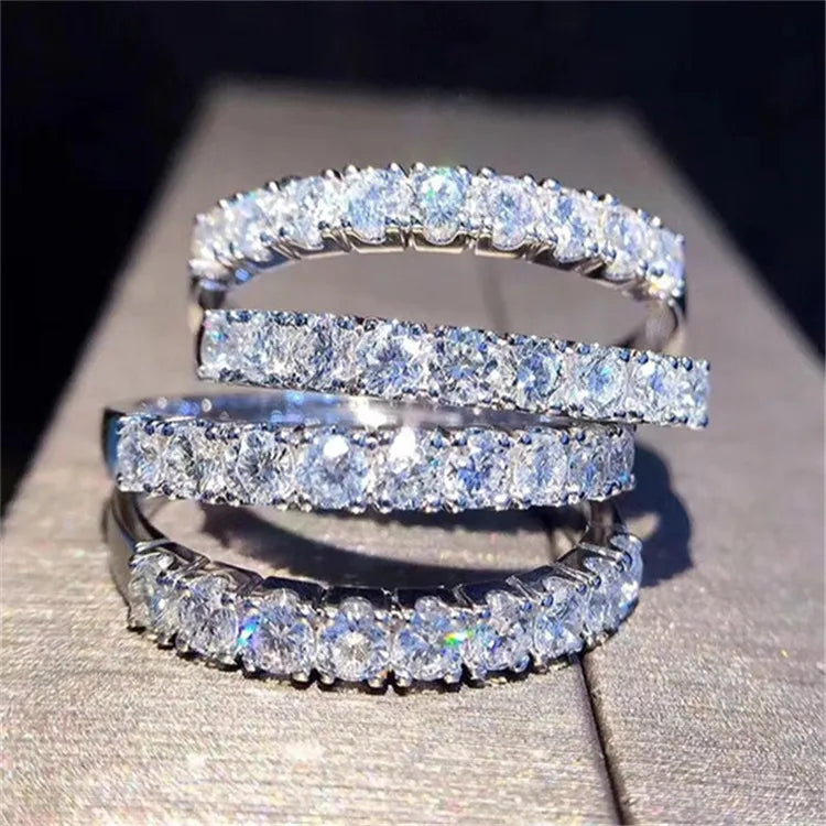 Cubic Zirconia White Gold Ring for Women - Bridal & Wedding