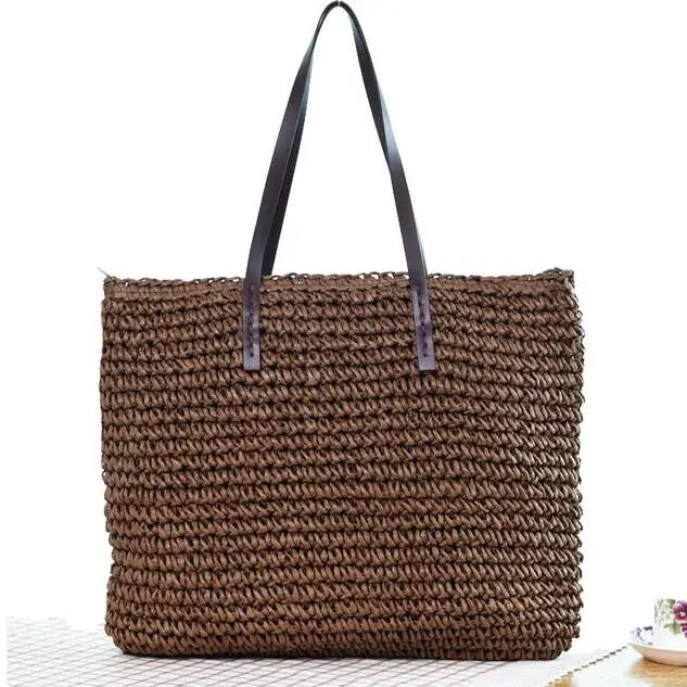 Women's Rattan Straw Beach Tote - Handwoven Large Summer Bag - photo 11