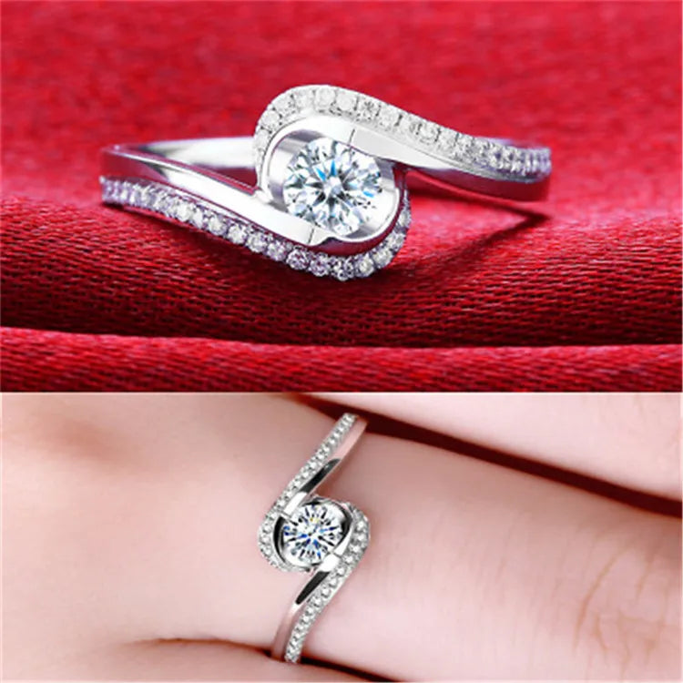Cubic Zirconia White Gold Ring for Women - Bridal & Wedding