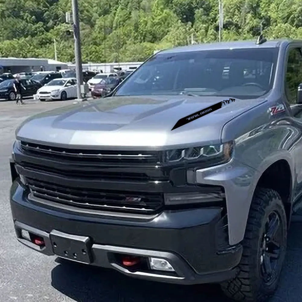Pickup Hood Side Stickers For Chevrolet Silverado Trail Boss Graphics Truck Vinyl Covers Mountain Decor Decal Auto Accessories