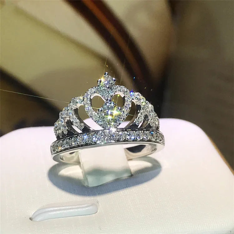 Cubic Zirconia White Gold Ring for Women - Bridal & Wedding
