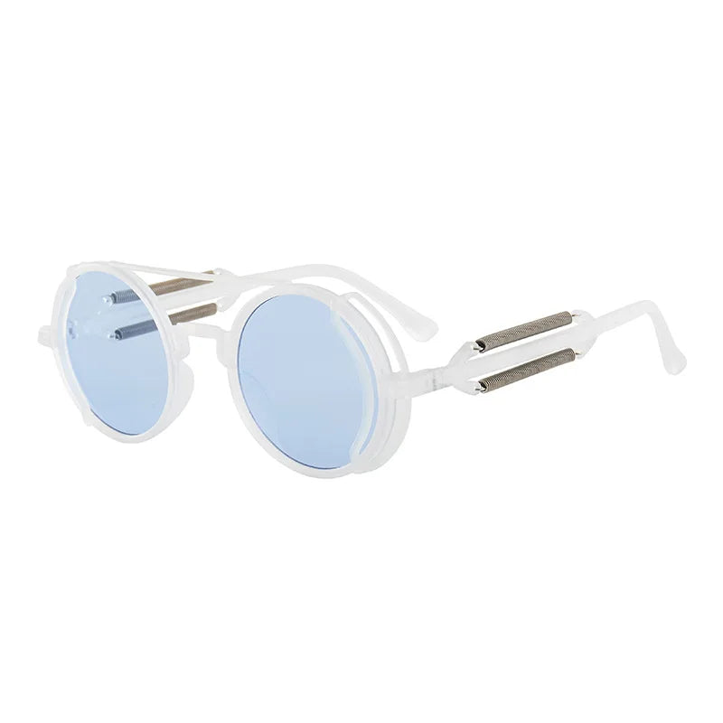 Classic Gothic Steampunk Sunglasses Luxury Brand Designer High Quality Men and Women Retro Round Pc Frame Sunglasses