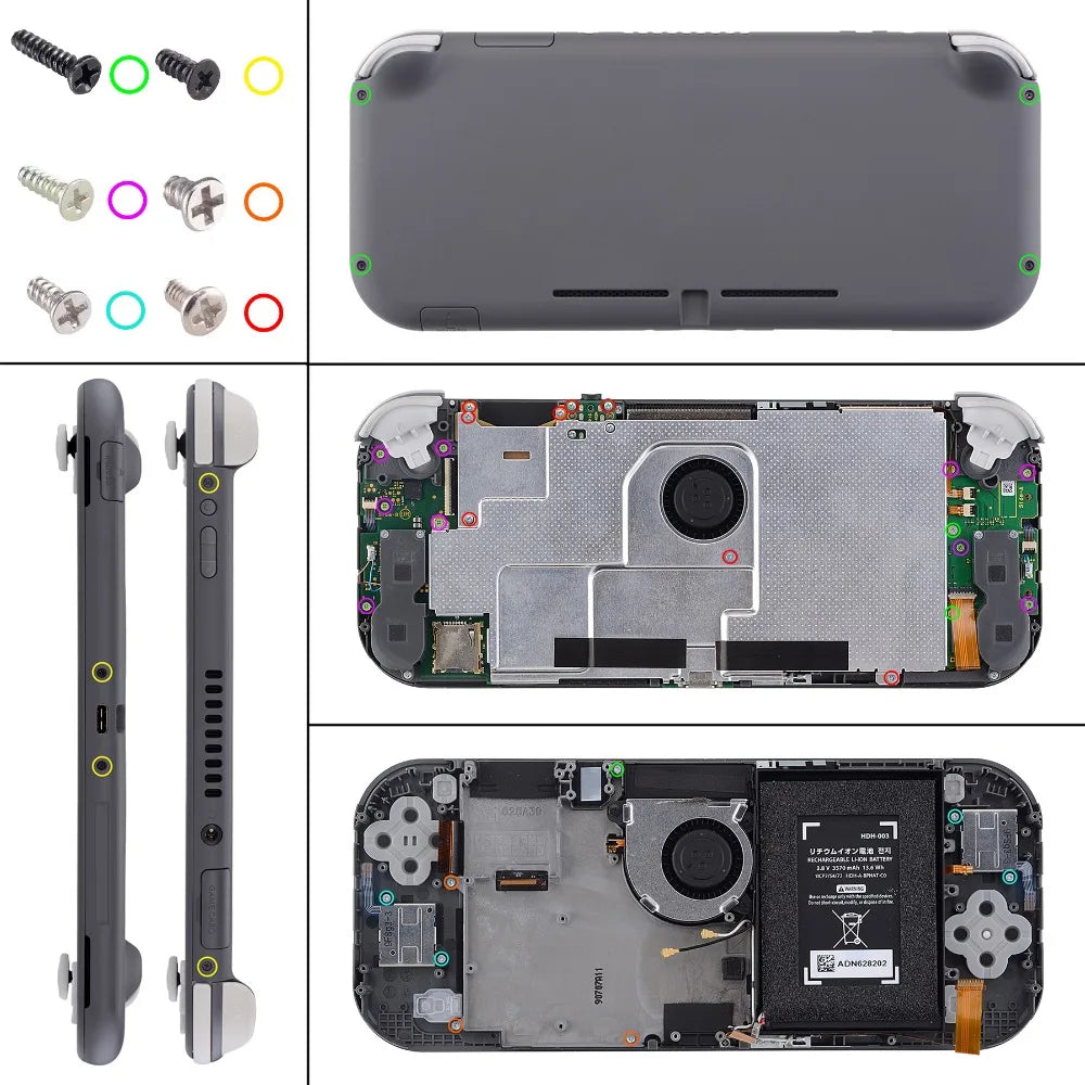 eXtremeRate Replacement Handheld Controller Housing Custom Shell with Screen Protector & ABXY Buttons for Nintendo Switch Lite