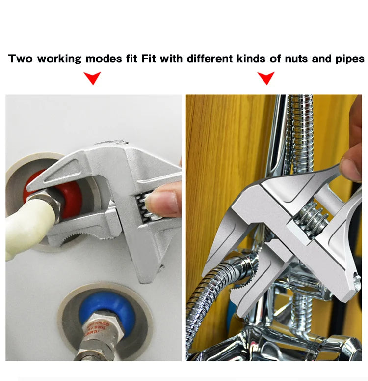 Adjustable Wrench Universal Monkey Spanner Multi-function plumbing Hand Tools Nut Sink Wrench Bathroom Pipe Large Open Spanner