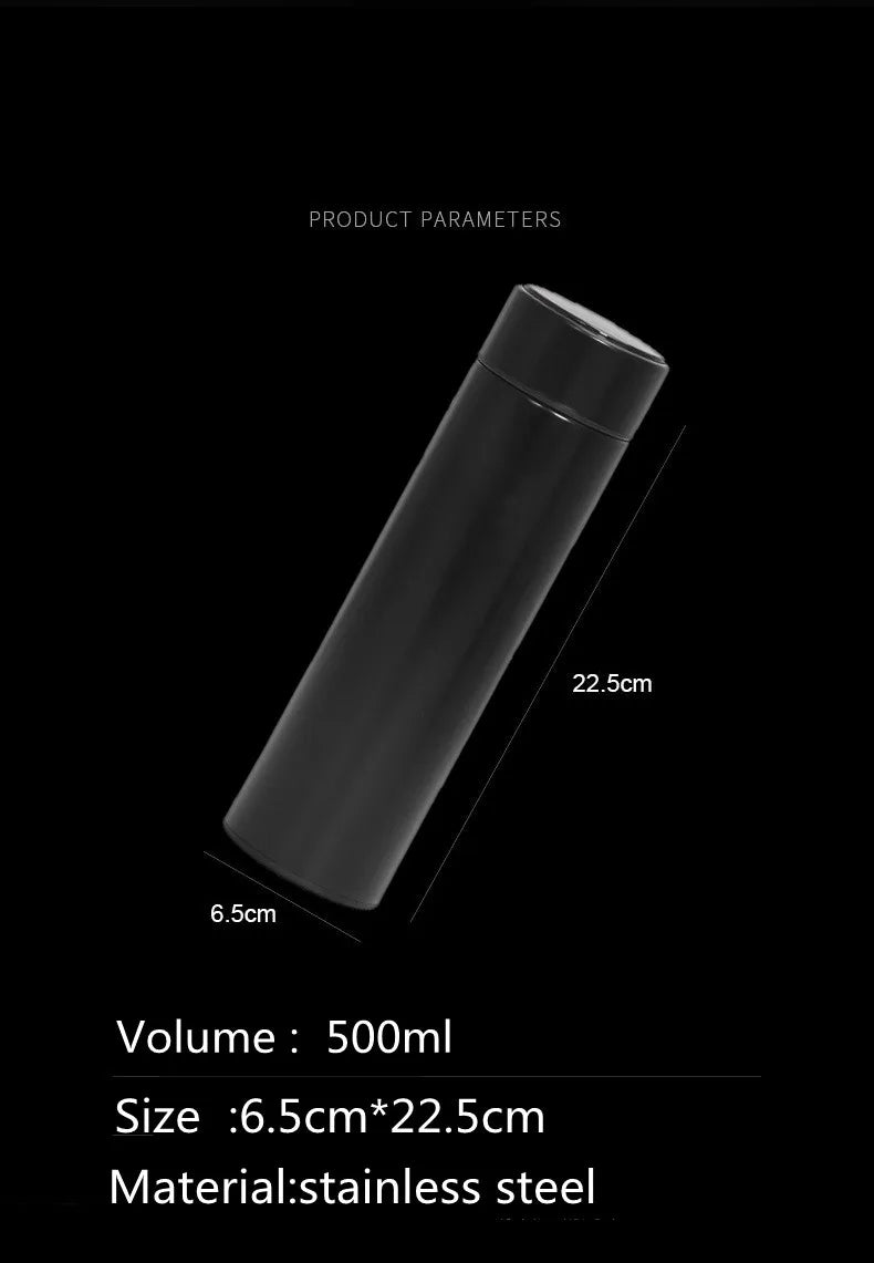 Vacuum Water Bottle Smart Display Temperature 500ML Safety 304 Stainless Steel Coffee Thermose Men Business Gift Customized Logo