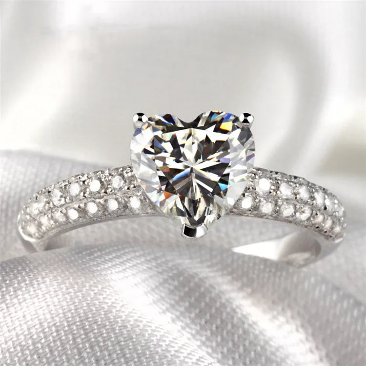 Cubic Zirconia White Gold Ring for Women - Bridal & Wedding