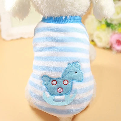 Cute Dog Winter Vest — Soft Flannel Puffer Jacket for Small Cats & Dogs