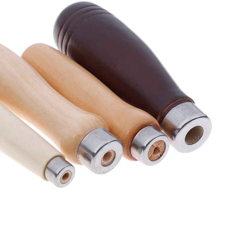 3Pcs/Lot Wooden File Handle Fit Home Tool Stainless Steel Ring Hardwood DIY Acc