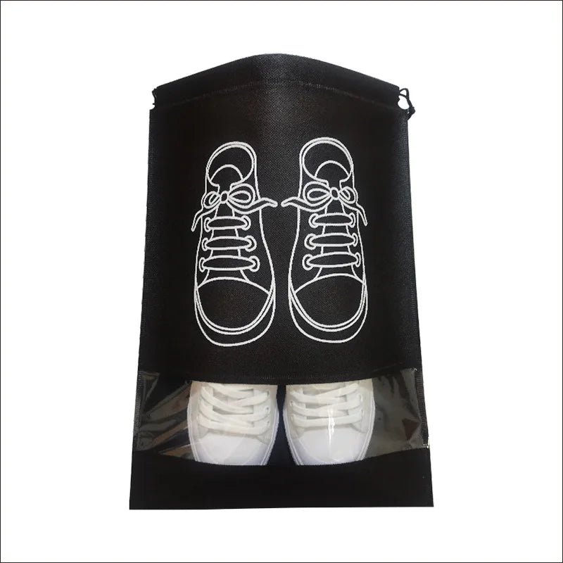 10/5pcs Shoes Storage Organizer Bags Non-woven Travel Portable Closet Bag Waterproof Pocket Clothing Tranparent Hanging Bag