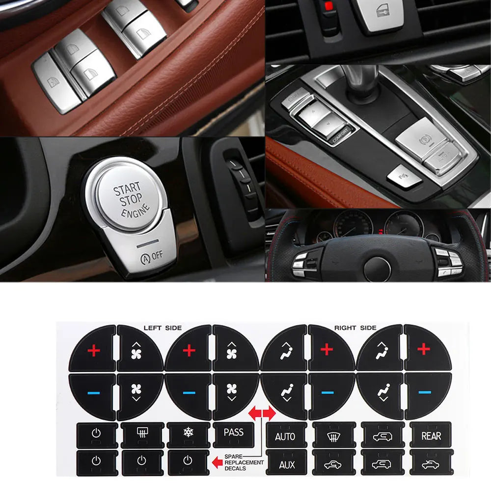 Climate Control AC Button Repair Stickers — Chevrolet Tahoe, Suburban, Avalanche, Silverado & GMC Yukon