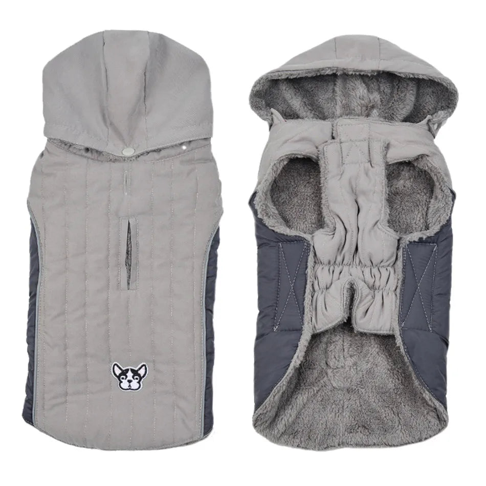 Reflective Quilted Dog Winter Jacket - Thick Fleece Coat with Belly Strap - photo 9
