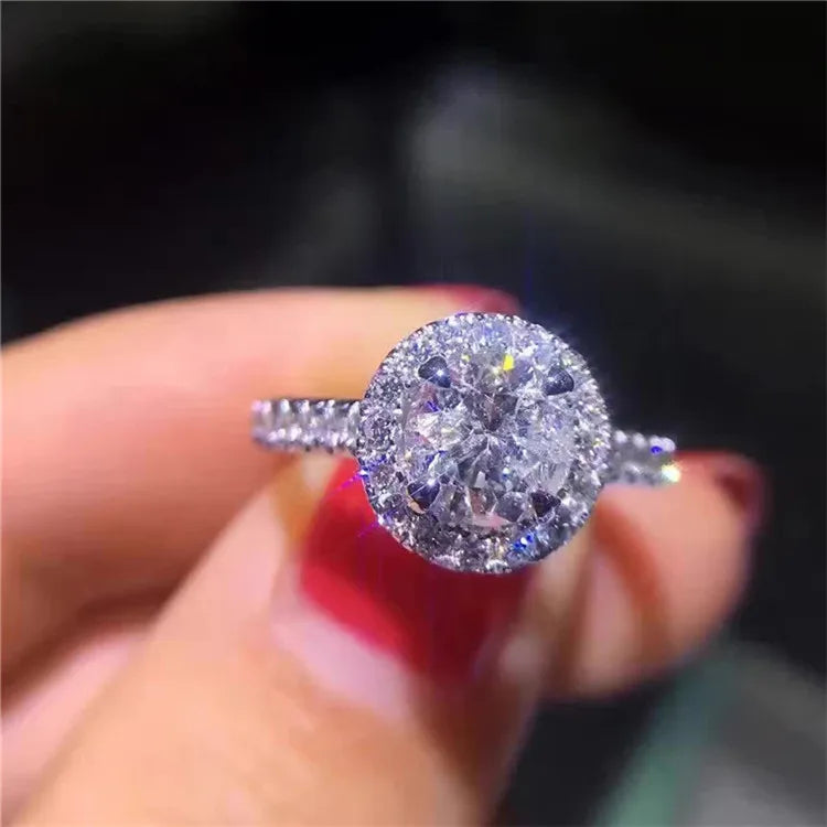 Cubic Zirconia White Gold Ring for Women - Bridal & Wedding