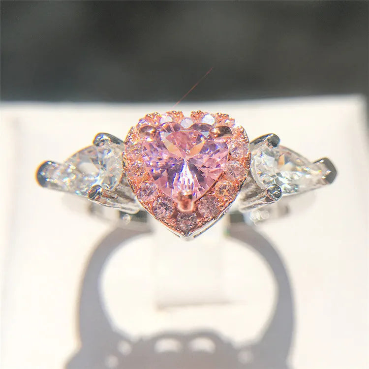 Cubic Zirconia White Gold Ring for Women - Bridal & Wedding