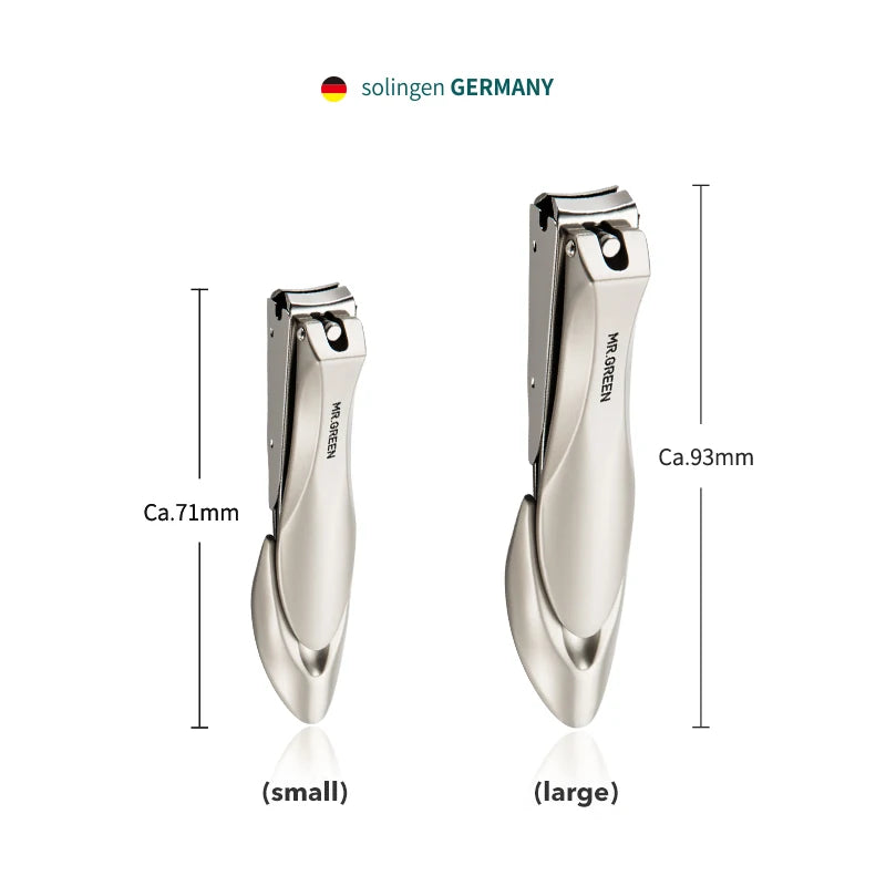 MR.GREEN Professional Nail Clipper Set – Anti-Splash Stainless Steel Fingernail & Toenail Cutter | Ergonomic Bionic Design Manicure & Pedicure Tool