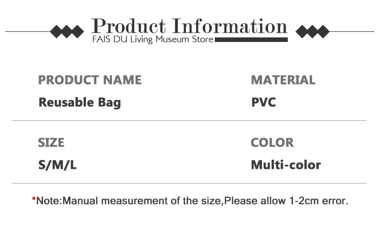 FAIS DU 5pcs Mesh Reusable Storage Bags Comes With Logo Fruit Vegetable Home Washable Bags Kitchen Storage Bags Storage Supplies