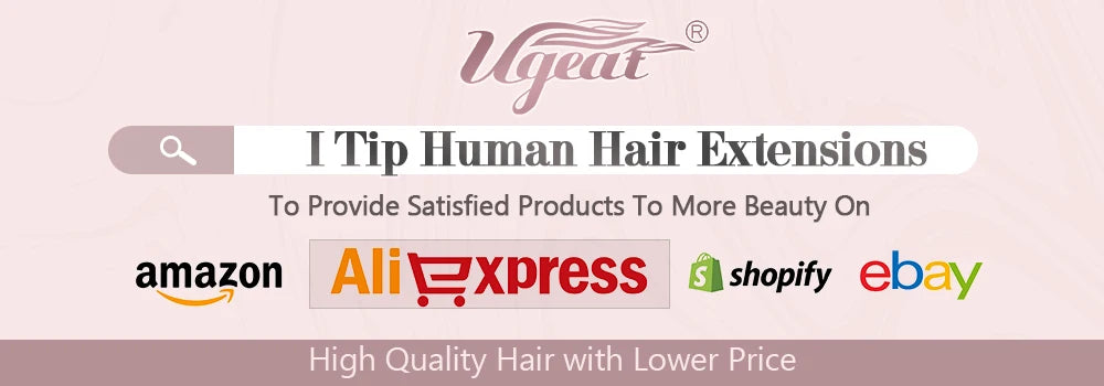 Ugeat I Tip Hair Extensions Pre Bonded Hair Remy Fusion Hair 14-24 Inch 40g/80g Straight Stick Tip Human Hair