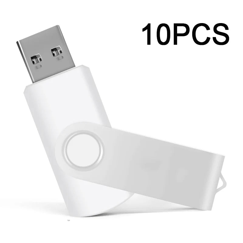USB 2.0 Flash Drive 10-Pack — Bulk Color Memory Sticks 1GB to 128GB