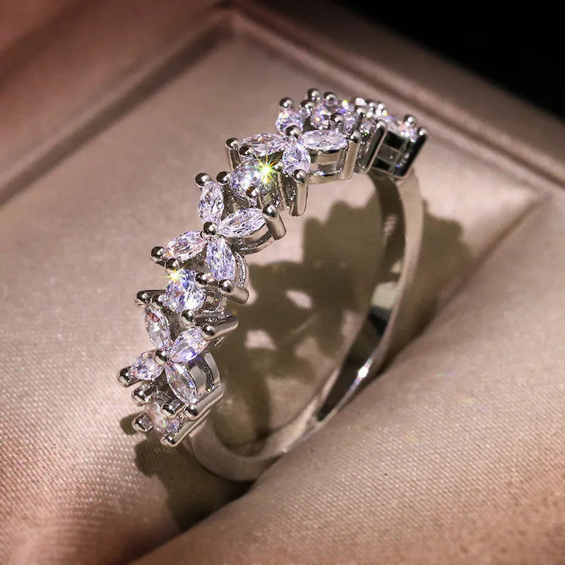 Cubic Zirconia White Gold Ring for Women - Bridal & Wedding