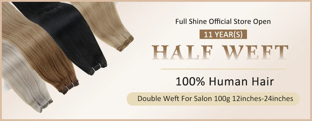 Full Shine Hair Bundles 100% Human Hair Weft Extensions Ombre Blonde Color100g Sew In Silky Straight Remy Skin Double Weft