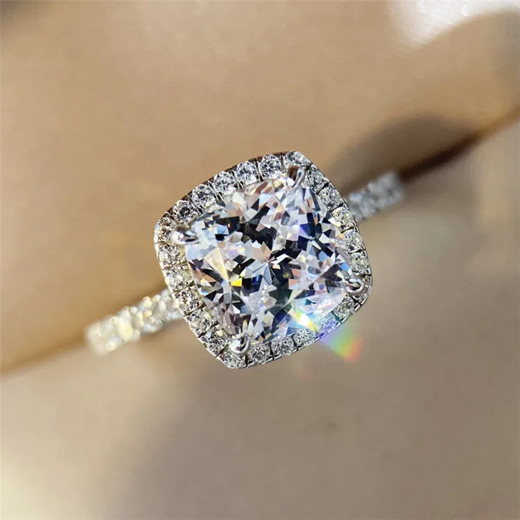 Cubic Zirconia White Gold Ring for Women - Bridal & Wedding