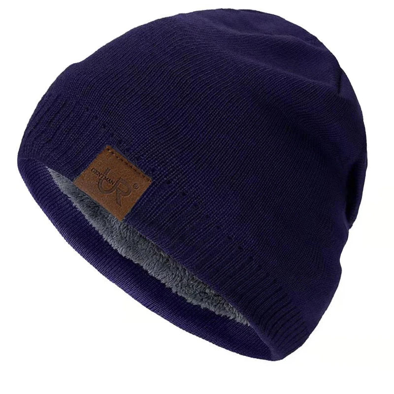 Fleece-Lined Knit Beanie, Unisex Winter Hat