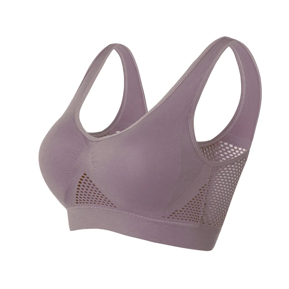MMAlto Women's Padded Push Up Yoga Sports Bra – Seamless Hollow Out Athletic Vest | M-6XL | 8 Colors