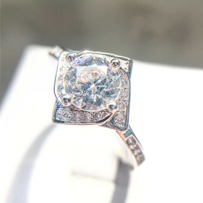 Cubic Zirconia White Gold Ring for Women - Bridal & Wedding