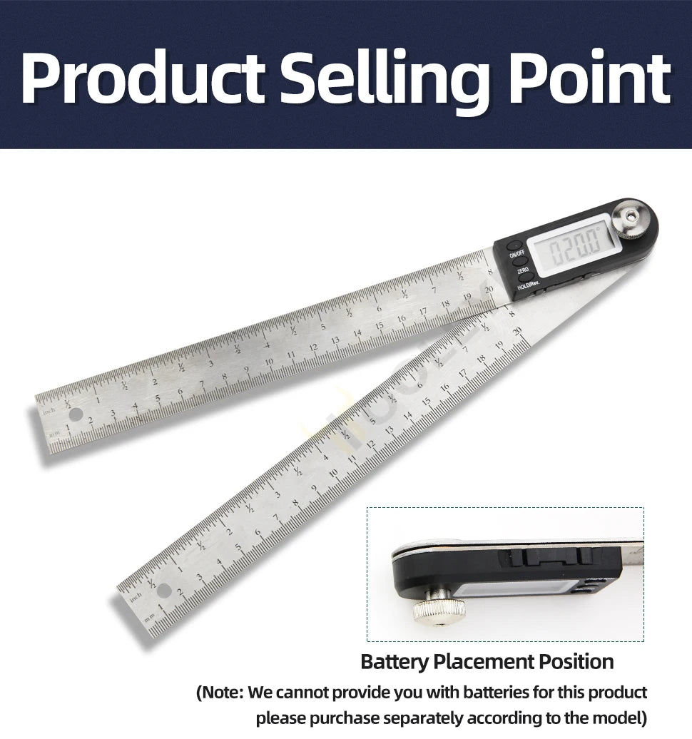 Goniometer Electronic Protractor Digital Gauge Angle Measurement Tool Multi Angle Ruler Woodworking Tools Meter Angle Finder 360