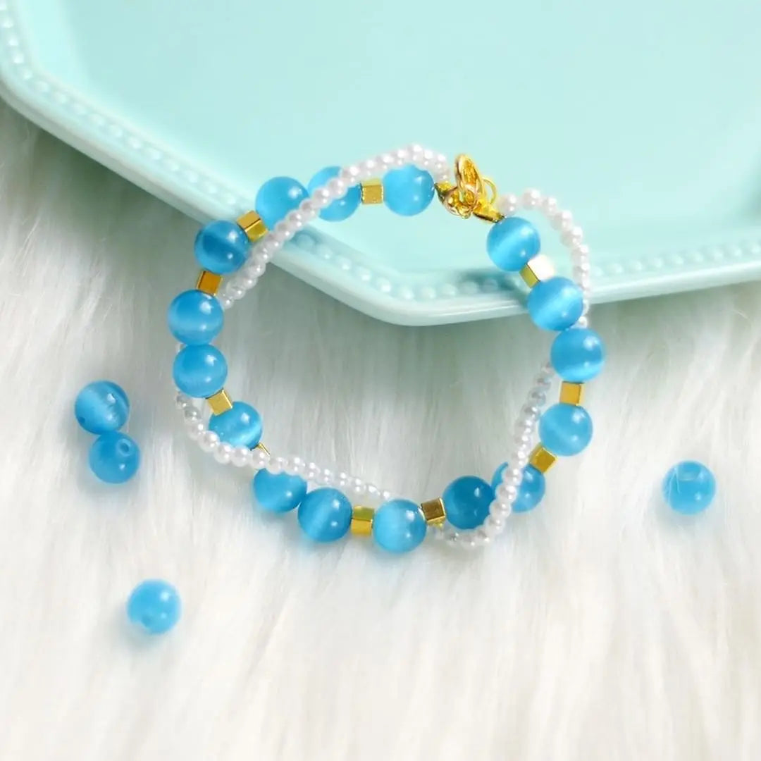 4/6/8/10/12mm Pink Color Cat Eye Opal Beads Natural Stone Glass Loose Beads for Jewelry Making DIY Bracelets Accessories 15''