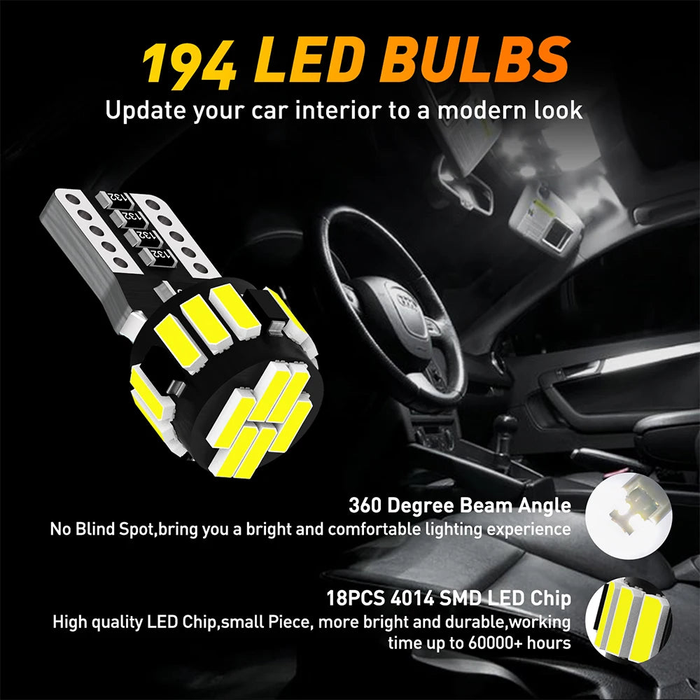 OXILAM 10-Pack T10 W5W LED Canbus Bulbs (194) for Mercedes-Benz