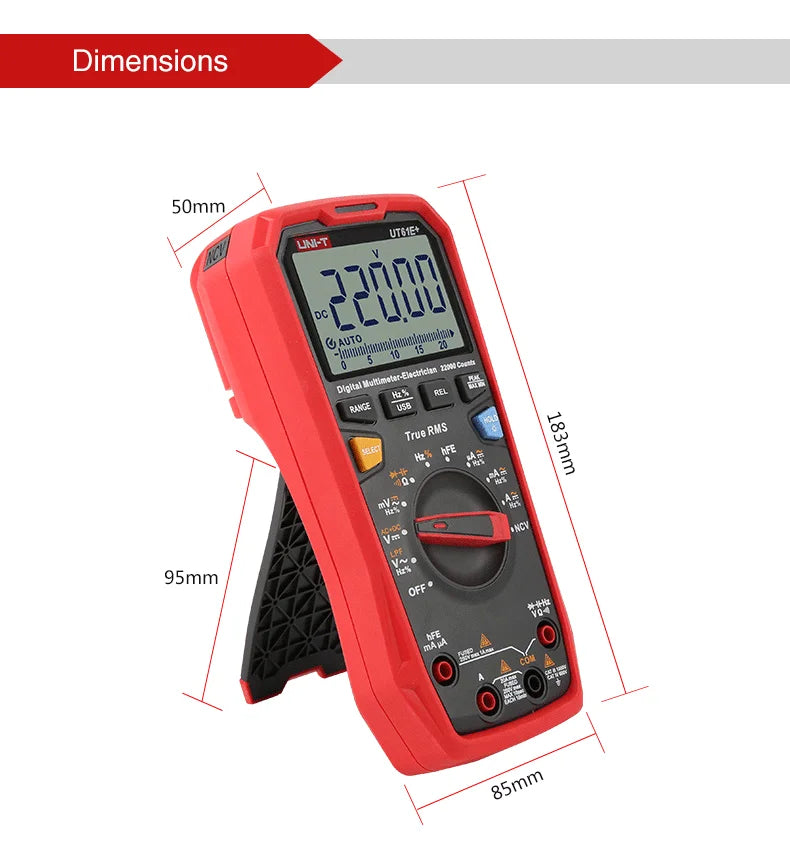 UNI T Professional Digital Multimeters UT61B+ UT61E+ UT61D+1000V Analog Multimeter Resistance Capacitance Test Multi Tester