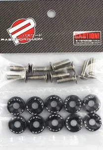 10PCS M6 JDM Car Modified Hex Fasteners Fender Washer Bumper Engine Concave Screws Fender Washer License Plate Bolts Car styling