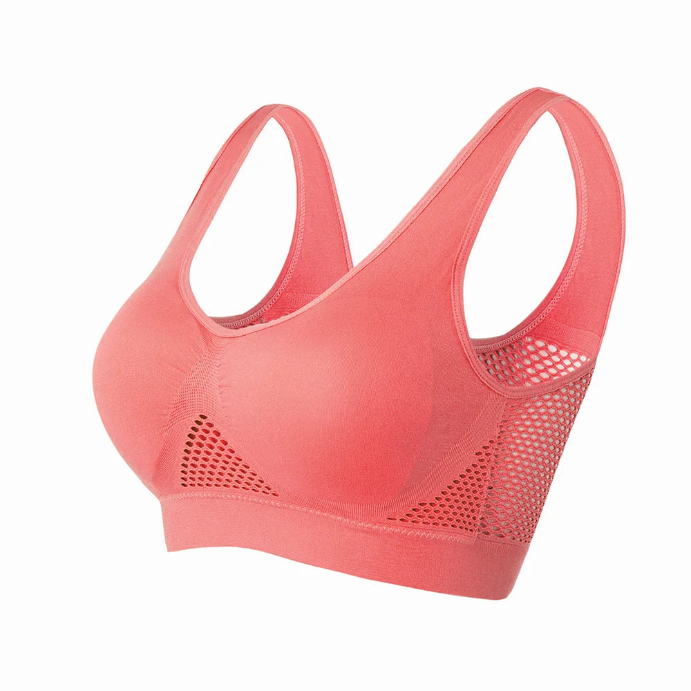 MMAlto Women's Padded Push Up Yoga Sports Bra – Seamless Hollow Out Athletic Vest | M-6XL | 8 Colors