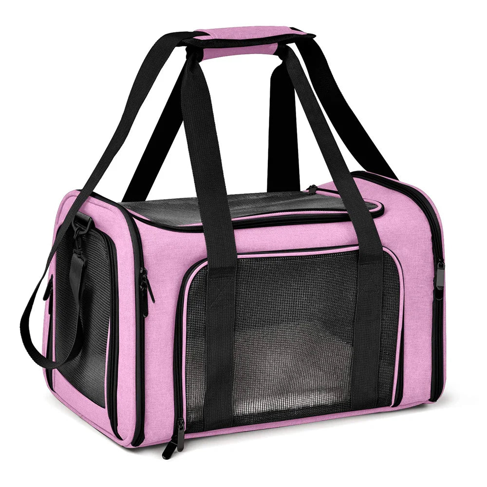 Soft-Side Dog Carrier Bag & Backpack – Airline Approved Pet Travel Bag for Small Dogs & Cats | M & L (Black, Gray)