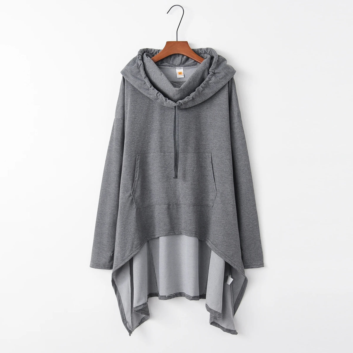 Women's Long Solid Color Hoodie with Pockets