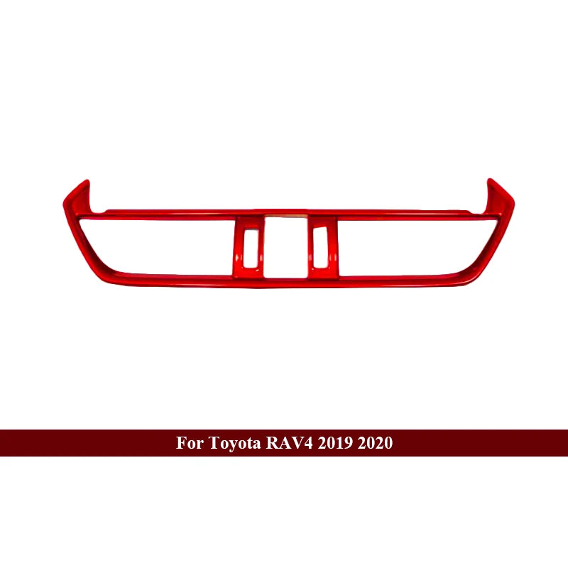 Car Interior Red Chrome Decoration Accessories For 2019-2021 Toyota RAV4 Armrest Console Strips Water Cup Cover Air Vent Trims