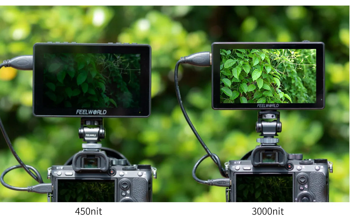 FEELWORLD 5.5 Inch 3000nit Ultra Bright Touch Screen Camera DSLR Field Monitor 4K HDMI Instal Kit for  Gimbal Rig Youtube LUT5