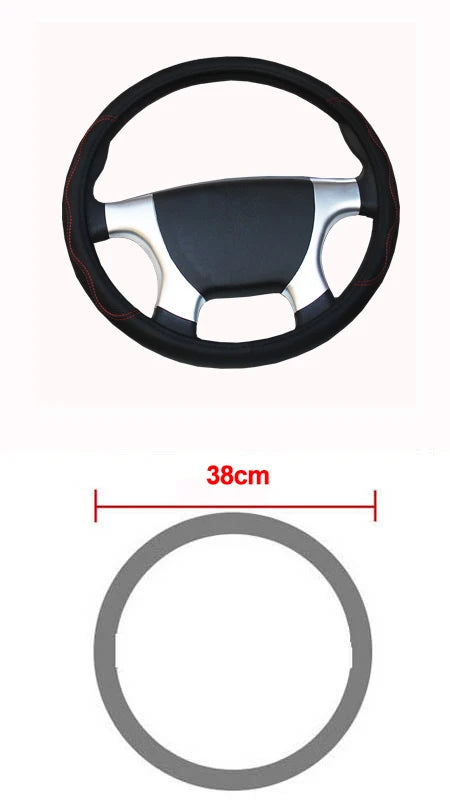 Car Truck PU Leather Embossed Steering Wheel Cover Steering-Wheel For Auto Diameters 36 38 40 42 45 47 50CM 7 Sizes to Choose