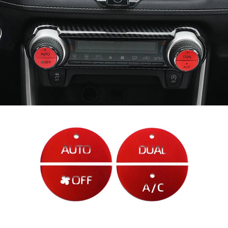 Car Interior Red Chrome Decoration Accessories For 2019-2021 Toyota RAV4 Armrest Console Strips Water Cup Cover Air Vent Trims
