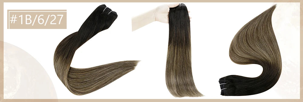 Full Shine Hair Bundles 100% Human Hair Weft Extensions Ombre Blonde Color100g Sew In Silky Straight Remy Skin Double Weft