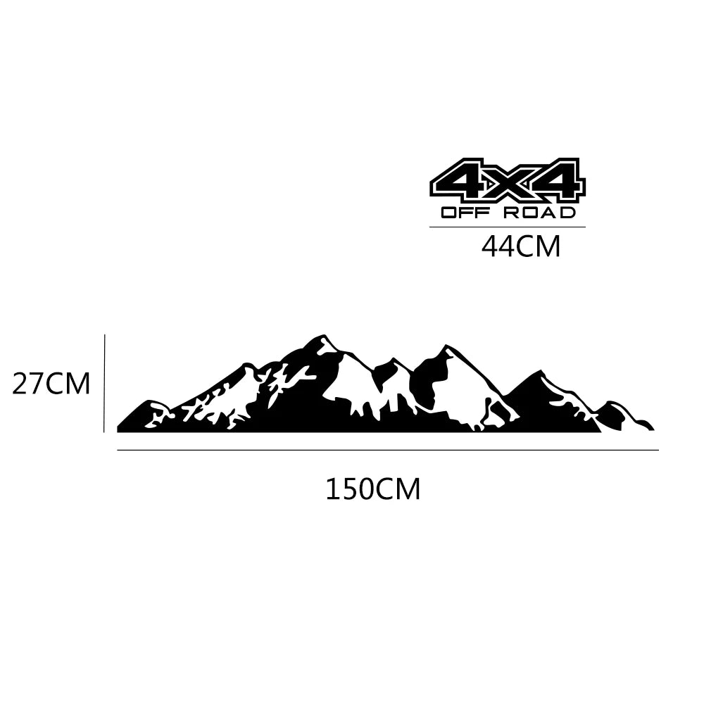 4x4 Off-Road Graphic Vinyl Decal – Compatible with Ford Ranger Raptor, Isuzu D-Max, Nissan Navara, Toyota Hilux